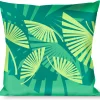 Buckle-Down Throw Pillow - Palm Leaves Stacked Pastel Greens
