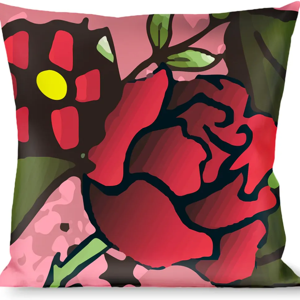 Buckle-Down Throw Pillow - Death Before Dishonor Pink
