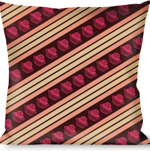 Buckle-Down Throw Pillow - Cupcake Wallpaper