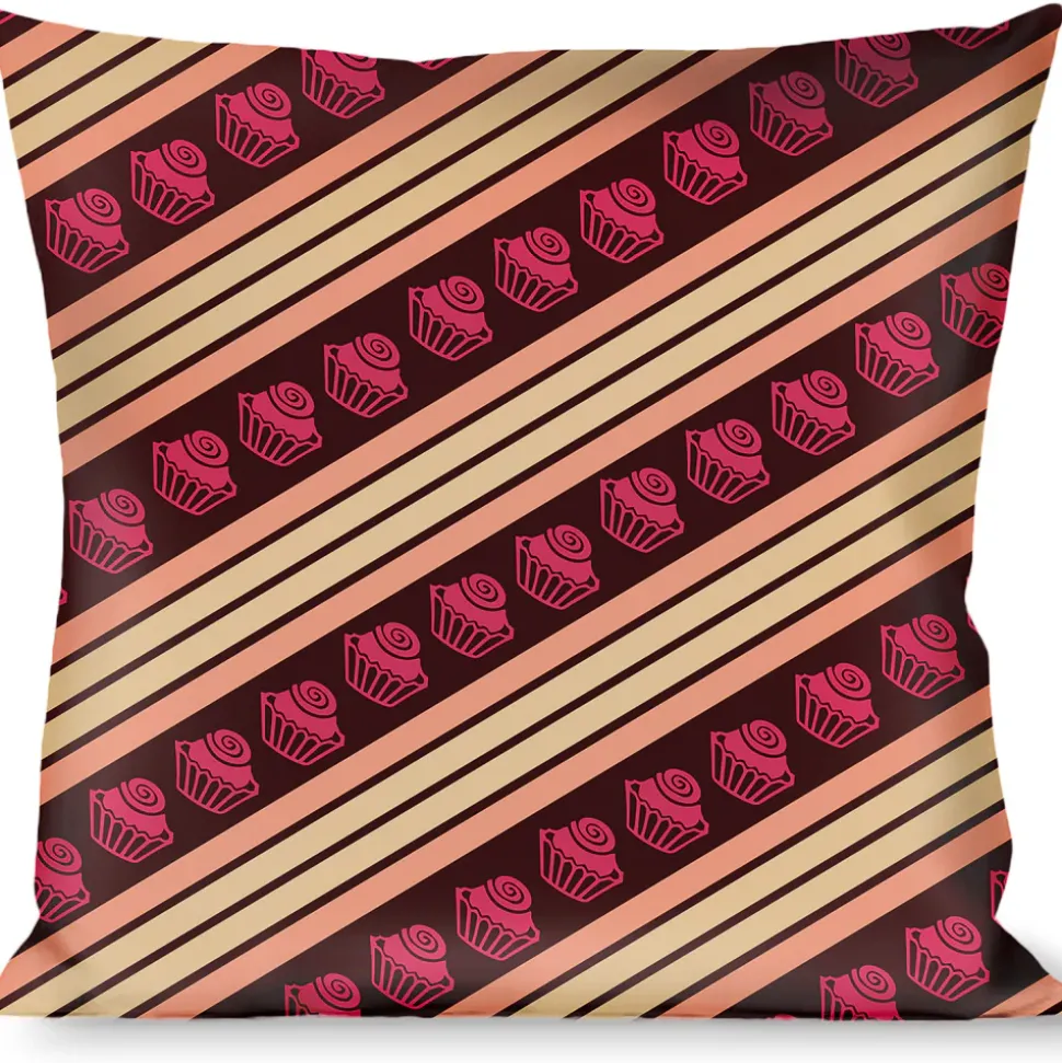 Buckle-Down Throw Pillow - Cupcake Wallpaper