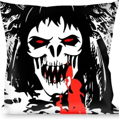 Buckle-Down Throw Pillow - Fright Night Black/White/Red