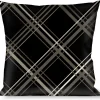 Buckle-Down Throw Pillow - Plaid X Black/Gray