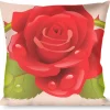 Buckle-Down Throw Pillow - Rose Trio/Leaves Pink
