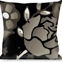 Buckle-Down Throw Pillow - Death Before Dishonor Black/White