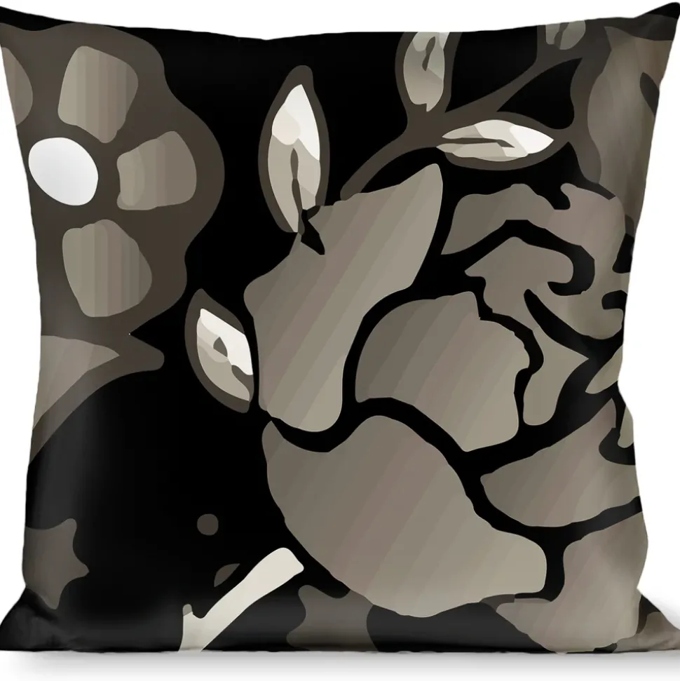 Buckle-Down Throw Pillow - Death Before Dishonor Black/White