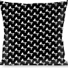 Buckle-Down Throw Pillow - Dog Bone Black/White