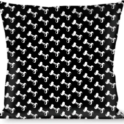 Buckle-Down Throw Pillow - Dog Bone Black/White