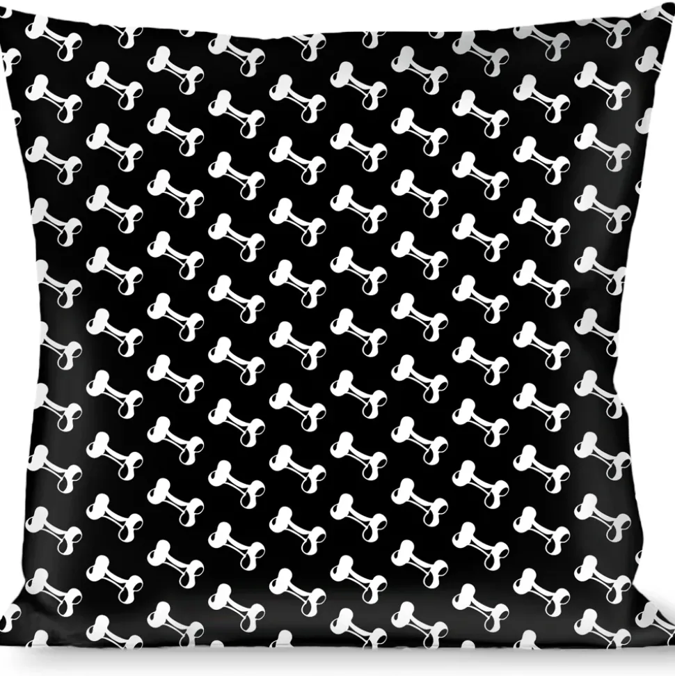 Buckle-Down Throw Pillow - Dog Bone Black/White