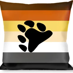 Buckle-Down Throw Pillow - Flag Bear Pride2 Black/Brown/Orange/Yellow/Tan/White/Gray/Black
