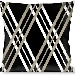 Buckle-Down Throw Pillow - Zig Zag Black/Gray/White