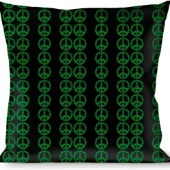 Buckle-Down Throw Pillow - Marijuana Peace Repeat Black/Green