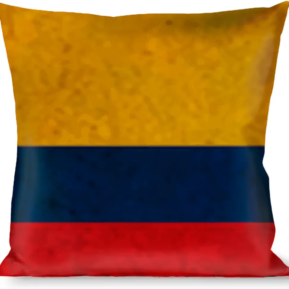 Buckle-Down Throw Pillow - Colombia Flag Distressed