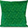 Buckle-Down Throw Pillow - St. Pat's Clovers Scattered Greens