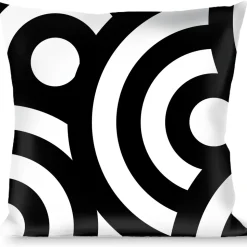 Buckle-Down Throw Pillow - Bullseye Stacked Black/White