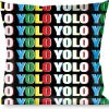 Buckle-Down Throw Pillow - YOLO Black/Multi Color