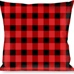 Buckle-Down Throw Pillow - Buffalo Plaid Black/Red