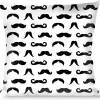 Buckle-Down Throw Pillow - Mustaches Straight White/Black