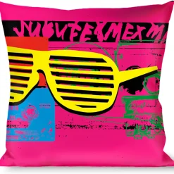 Buckle-Down Throw Pillow - Eighties Shades Tapes Black/Neon