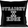 Buckle-Down Throw Pillow - STRAIGHT EDGE Black/White