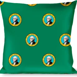 Buckle-Down Throw Pillow - Washington Flag