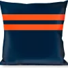 Buckle-Down Throw Pillow - Racing Stripe Navy/Orange