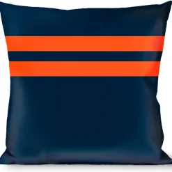 Buckle-Down Throw Pillow - Racing Stripe Navy/Orange