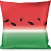 Buckle-Down Throw Pillow - Watermelon Stripe Red/Green/Black