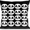Buckle-Down Throw Pillow - Smiling Panda Face Black/White