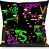 Buckle-Down Throw Pillow - Nautical Star Splatter Black/Neon