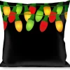 Buckle-Down Throw Pillow - Christmas Lights Black/Multi Color