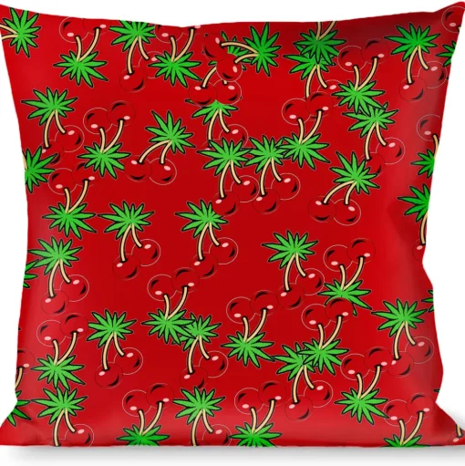 Buckle-Down Throw Pillow - Cherries2 Scattered Red