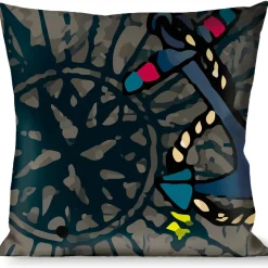 Buckle-Down Throw Pillow - Dead Men Tell No Tales Gray