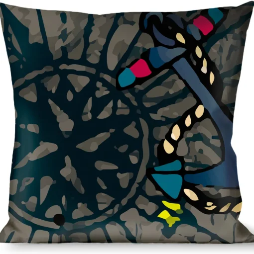 Buckle-Down Throw Pillow - Dead Men Tell No Tales Gray