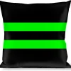Buckle-Down Throw Pillow - Stripe Black/Green