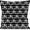 Buckle-Down Throw Pillow - Skulls & Stars Black/White