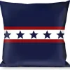 Buckle-Down Throw Pillow - Americana Stars & Stripes 6 Blue/White/Red