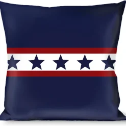 Buckle-Down Throw Pillow - Americana Stars & Stripes 6 Blue/White/Red