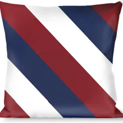 Buckle-Down Throw Pillow - Diagonal Stripe Red/White/Navy