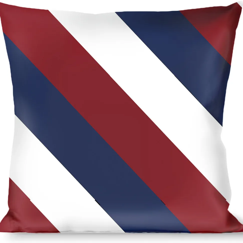 Buckle-Down Throw Pillow - Diagonal Stripe Red/White/Navy