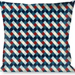 Buckle-Down Throw Pillow - Diamond Plaid Blues/Khaki/Red