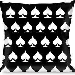 Buckle-Down Throw Pillow - Spade Black/White