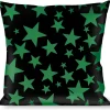 Buckle-Down Throw Pillow - Stars Scattered Black/Green