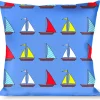 Buckle-Down Throw Pillow - Sailboats Blue