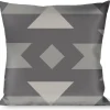 Buckle-Down Throw Pillow - Navajo Grays
