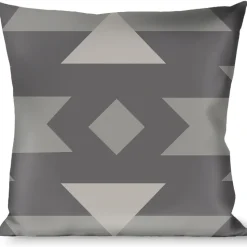 Buckle-Down Throw Pillow - Navajo Grays