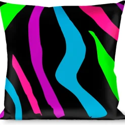 Buckle-Down Throw Pillow - Zebra Black/Blue/Green/Pink/Purple