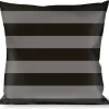 Buckle-Down Throw Pillow - Stripes 3Black/2Gray