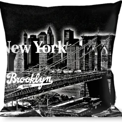 Buckle-Down Throw Pillow - Brooklyn New York