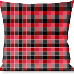 Buckle-Down Throw Pillow - Checker Mosaic Red