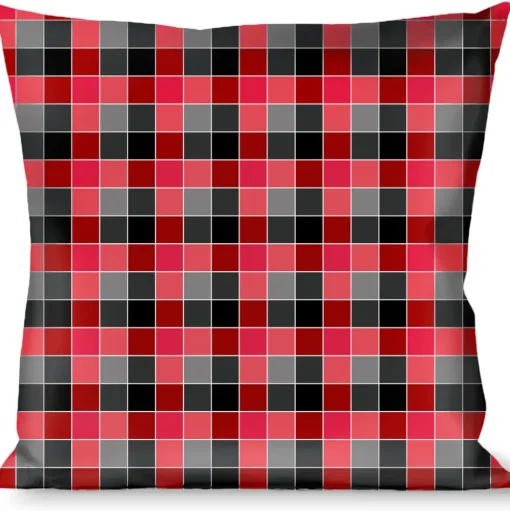 Buckle-Down Throw Pillow - Checker Mosaic Red